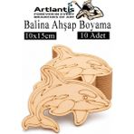 Artlantis Ahşap Boyama Deniz Canlıları 10 Adet 10X15CM Boyama Figürü Etkinlik Çoçuk Gelişim Motor Beceri Kreş Anasınıfı - Siyah