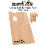 Artlantis Ahşap Dikdörtgen Palet Naturel 30x40 cm 1 Adet Büyük Boy Ahşap Boya Paleti Resim Boyama Tepsisi Akri