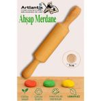 Artlantis Ahşap Merdane 17 cm 1 Adet Okul Öncesi Oyun Hamuru Şekillendirici ve Gıda Için Uygun Naturel Merdane Seti - Standart