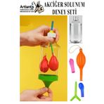 Artlantis Akciğer Solunum Deney Seti 1 Adet Kutulu Plastik Şişe Y Borusu Balon Tıpa Akciger Model Yapımı Deney