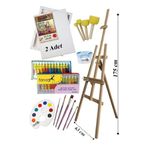 Artlantis Akrilik Boya Resim Seti Fanart 12 Renk Akrilik Boya Şövalye 2 Tuval 35x50 Fırça Spatula Palet Şövale