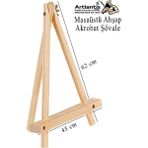 Artlantis Akrobat Şövale Masaüstü 1 Adet Büyük Boy Katlanabilir Tuval Şövalesi Akrobat Masa Üstü Sövale Ressam Sehbası - Standart - Naturel