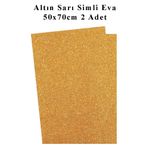 Artlantis Altın Sarı Gold Simli Eva 50x70 cm 2 Adet Simli Eva Süngeri Okul Kreş Anasınıfı Elişi Etkinlikleri