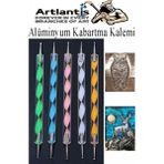Artlantis Alüminyum Kabartma Kalemi 5 Li 1 Paket Aliminyum Folyo Kabartma Çift Uçlu Akrilik Saplı Izleme Noktalama Kalemi Gravür - Standart - Çok Renkli