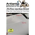 Artlantis Amerikan Bristol Karton 25 x 35 cm 100 Adet 220 gr Bir Tarafı Parlak Bir Tarafı Mat Kağıt Biristol Karton - Beyaz - Standart - 25X35cm