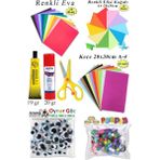 Artlantis Anaokulu Etkinlik Seti 8 Li 1 Paket Okul Öncesi Gelişim Seti Keçe Oynar Göz Ponpon Elişi Kağıdı Eva - Renkli - Standart - 8 Parça