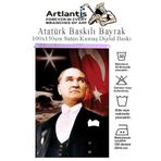 Artlantis Atatürk Baskılı Türk Bayrağı 100x150 cm 1 Paket Bayraklı Atatürk Posteri Dijital Baskı Raşel Kumaş İç ve Dış Ortama Uygundur