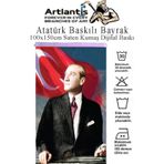 Artlantis Atatürk Baskılı Türk Bayrağı 100x150 cm 1 Paket Dijital Baskı Bayraklı Atatürk Posteri Raşel Kumaş İç ve Dış Ortama Uygu