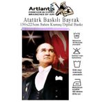 Artlantis Atatürk Baskılı Türk Bayrağı 150x225 cm 1 Paket Dijital Baskı Bayraklı Atatürk Posteri Raşel Kumaş İç ve Dış Ortama Uygu