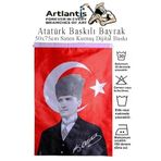 Artlantis Atatürk Baskılı Türk Bayrağı 50x75 cm 1 Adet Bayraklı Atatürk Posteri Dijital Baskı Raşel Kumaş İç ve Dış Ortama Uygundur
