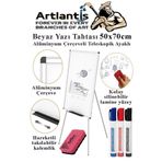 Artlantis Ayaklı Yazı Tahtası Beyaz 50x70 cm Teleskobik Ayaklı 1 Adet Alüminyum Kolay Silinebilir Ergomik Beyaz Yazı Tahtası