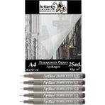 Artlantis Aydınger Kağıdı A4 83 gr 25'li 1 Paket Eskiz Kağıdı Artline Teknik Çizim Kalemi Drawing System 5 Adet - Krem - Standart
