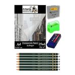 Artlantis Aydınger Kağıdı A4 83 gr 25'li 1 Paket Eskiz Kağıdı Fatih Dereceli Kalem Hamur Silgi Sınav Silgisi Kalemtraş
