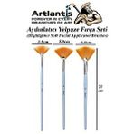 Artlantis Aydınlatıcı Yelpaze Fırça Set 3 Lü 1 Paket Highlighter Brush Yumuşak Sentetik Fırça Makyaj Fırçası Mavi