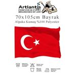 Artlantis Bayrak 70x105 cm Türk Bayrağı Kumaş 1 Adet Alpaka Kumaş Bez Bayrak Kaliteli Türk Bayrağı
