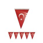 Artlantis Bayrak Flama 1 Adet Ay Yıldız Bayraklı Flama Süsleme 29 Ekim 23 Nisan Üçgen Kağıt Flama Milli Bayram Süsü Sınıf Okul Süsleme
