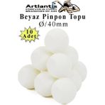 Artlantis Beyaz Pinpon Topu 10 Adet Masa Tenis Topu Evcil Hayvan Kedi Oyuncağı Okul Sınıf Etkinlik Deney Topu - Standart