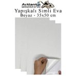 Artlantis Beyaz Yapışkanlı Simli Eva 35x50 cm 3 Adet Simli Yapışkanlı Eva Süngeri Okul Kreş Anasınıfı Elişi Etkinlikleri Hobi