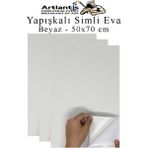 Artlantis Beyaz Yapışkanlı Simli Eva 50X70 cm 3 Adet Simli Yapışkanlı Eva Süngeri Okul Kreş Anasınıfı Elişi Etkinlikleri Hobi - Standart
