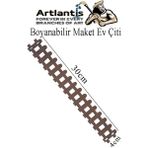 Artlantis Boyanabilir Ahşap Maket Çit 1 Adet 30X4 cm Dekoratif Minyatür Bahçe Çiti Proje Tasarım Okul Hobi - Naturel - Standart