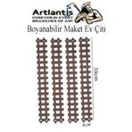 Artlantis Boyanabilir Ahşap Maket Çit 4 Adet 30x4 cm Dekoratif Minyatür Bahçe Çiti Proje Tasarım Okul Hobi