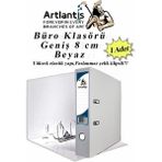 Artlantis Büro Klasörü Beyaz Geniş 1 Adet Plastik Geniş Beyaz Klasör Halkalı Paslanmaz Çelik Klipsli 1 Adet
