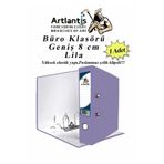 Artlantis Büro Klasörü Lila Geniş 1 Adet Plastik Geniş Lila Klasör Halkalı Paslanmaz Çelik Klipsli 1 Adet