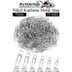 Artlantis Büyük Metal Ataş No 7 70 mm 25 Li 1 Paket Nikel Kaplama Metal Ataç Dayanıklı Paslanmaz 65 Sayfa Kapasite Jumbo Dev Ataş - Gümüş - 70mm