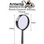 Artlantis Büyüteç 90 mm 1 Adet 5x Plastik Sap Çerçeveli Büyüteç Merçek Okul Büro Ofis - Siyah - Standart - 90mm