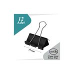 Artlantis Çelik Kıskaç Klips 19 mm 12 Adet 1 Paket Metal Mandal Binder Clips Kıska 30 Sayfa Kapasiteli Çok Ama