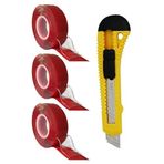 Artlantis Çift Taraflı Bant Silikonlu Süper Güçlü Çivisiz Montaj Bandı ve Maket Bıçağı 1 Paket 18mm x 2 metre Extra Yüksek Mukavemetli