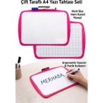 Artlantis Çift Taraflı Yazı Tahtası 1 Adet Keyroad 20X30CM Plastik Kolay Silinebilir Beyaz Yazı Tahtası Etkinlik Ders Çalışma - Pembe