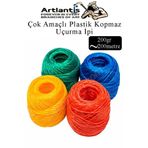 Artlantis Çok Amaçlı Plastik Kopmaz Uçurtma İpi Çamaşır İpi 4 Adet Renkli 200 Metre Naylon İp Çırpı İpi Çizim