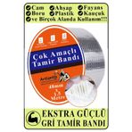 Artlantis Çok Amaçlı Tamir Bandı 1 Adet Su Geçirmez Sızdırmaz Isıya Dayanıklı Sakız İzole Gri Tamir Bant 48mm 1.5 Metre