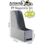 Artlantis Demonte Plastik Magazinlik 1 Adet Plastik Kutu Klasörü Magazinlik A4 Dosya ve Masa Düzenleyici Sınıf Ev Ofis - Gri - Standart