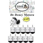 Artlantis Deney Motoru 3 Volt 10 Adet 3V - 6 V Dc Yüksek Devir Dinamo Motoru Okul Hobi Mini Motor 2 Adet Pille Çalışır - Renkli - Dc Motor
