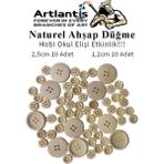 Artlantis Düğme Naturel Ahşap 60 Adet 1 Paket Okul Kreş Sanat Etkinlik Anasınıfı 1,2cm 50 Adet 2,5cm 10 Adet - Standart