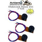 Artlantis Elektronik Deney Zili 3 Adet Deney Proje Tasarım Zili 3 Volt Alarm Sinyal Zili Haparlör Mini Zil - Çok Renkli - Standart