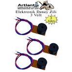 Artlantis Elektronik Deney Zili 3 Adet Deney Proje Tasarım Zili 3 Volt Alarm Sinyal Zili Haparlör Mini Zil Çok Renkli