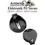 Artlantis Elektronik Pil Yatağı 3 Volt 1 Adet CR2032 CR2025 CR2016 Para Düğme Pil Yatağı Rcb Pil Tutucu Bios Devre - Siyah - Standart