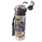Artlantis Erkek Çocuk Matara 500 Ml 1 Adet Batman Plastik Lisanslı Okul Matarası Süper Kahraman Pipetli Suluk Siyah