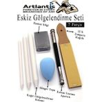Artlantis Eskiz Gölgelendirme Seti 7 Parça 1 Paket Kalem Zımparası Kalem Uzatma Aparatı Pastel Dağıtıcı Karakalem - Renkli - Standart