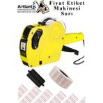 Artlantis Etiket Makinesi 1 Adet Sekiz Haneli Etiketi Makinası Lira Dolar Euro Simgeli Dayanıklı landırma Numaralandır - Sarı
