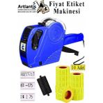 Artlantis Etiket Makinesi Mavi 1 Adet Sarı 10 Rulo Sekiz Haneli Lira Dolar Euro Dayanıklı - Standart