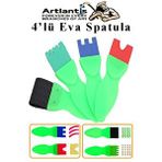 Artlantis Eva Spatula 4 Lü 1 Paket Plastik Doku Tarağı Fırçası Okul Öncesi Boya Sünger Fırça Seti Çocuklar İçin Plastik Saplı Çok Renkli