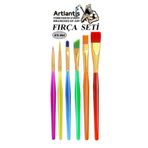 Artlantis Fırça Seti 6 Lı Kısa Sap Resim Fırçası 1 Paket Suluboya Akrilik Boya Guaj Boya Yağlı Boya Fırca Seti