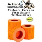Artlantis Fiyat Etiketi Turuncu 800'LÜ 20 Paket 12X21MM Fosforlu Turuncu Fiyat Etiketi MX-5500 M5500 HG979 Motex Etiket Makinesi Yedeği - Standart