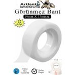 Artlantis Görünmez Bant 19X33 Metre 12 Adet Şeffaf Görünmez Bant Aydınger Yazılabilir Mat Bant Büro Bandı Selefon Bant - Standart - 19x33metre