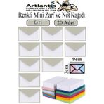Artlantis Gri Mini Zarf 7x9 cm Not Kağıtlı 20 Adet Küçük Gri Zarf Mektup Oyun Zarfı Doğum Günü Dilekleri Zarfı Canlı Renk - 7x9cm - Standart