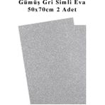 Artlantis Gümüş Gri Silver Simli Eva 50X70 cm 2 Adet Simli Eva Süngeri Okul Kreş Anasınıfı Elişi Etkinlikleri - Gümüş - Gri - Standart - 50x70cm